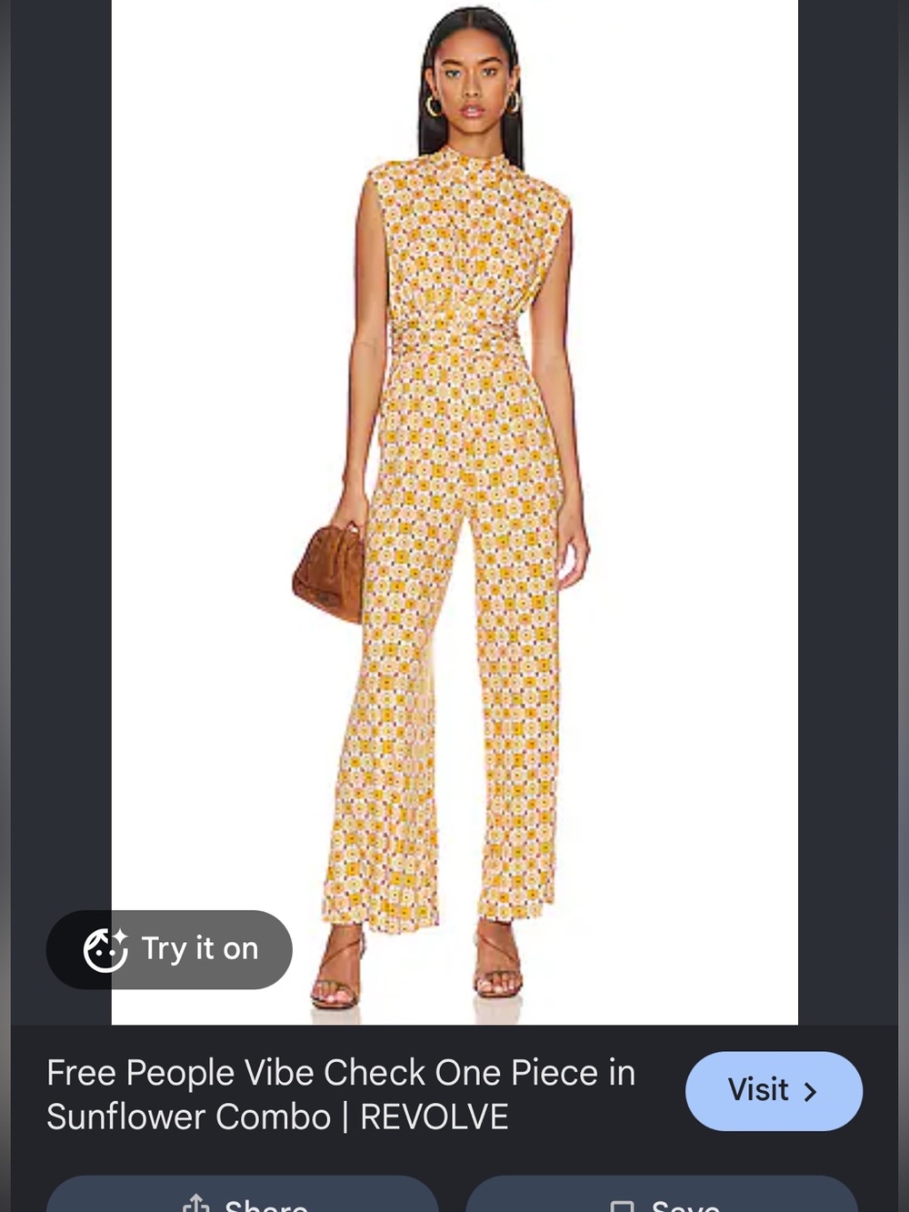 Free people Women’s Mustard Yellow Patterned jumpsuit